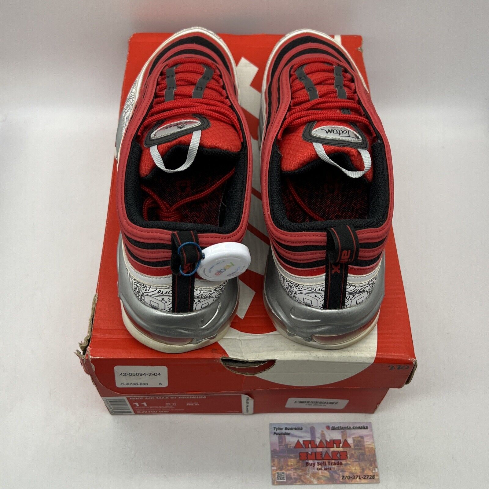 Size 11 - Nike Jayson Tatum x Air Max 97 Saint Louis Roots Red White CJ9780-600