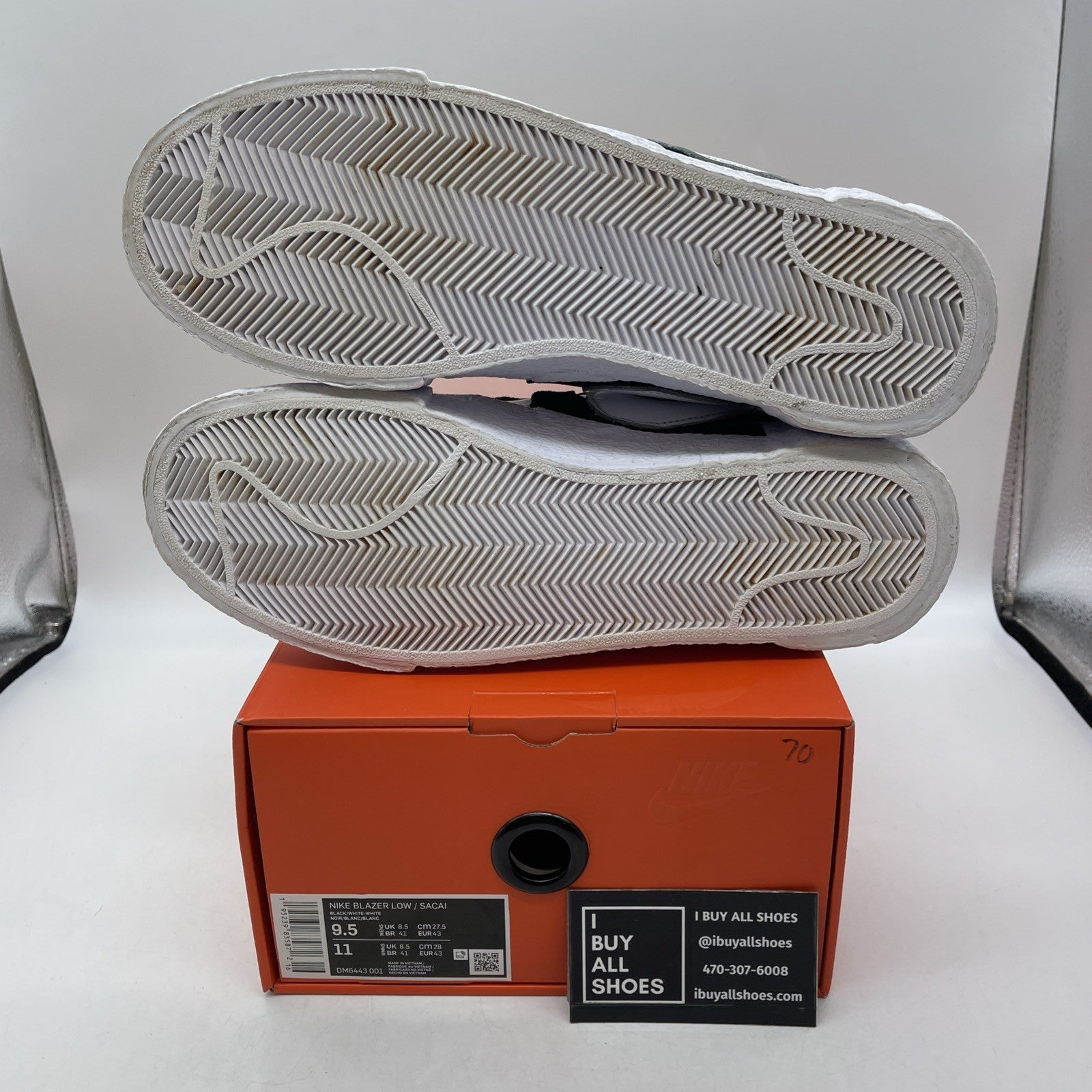 Size 9.5 - Nike sacai x Blazer Low Black Patent (DM6443-001)