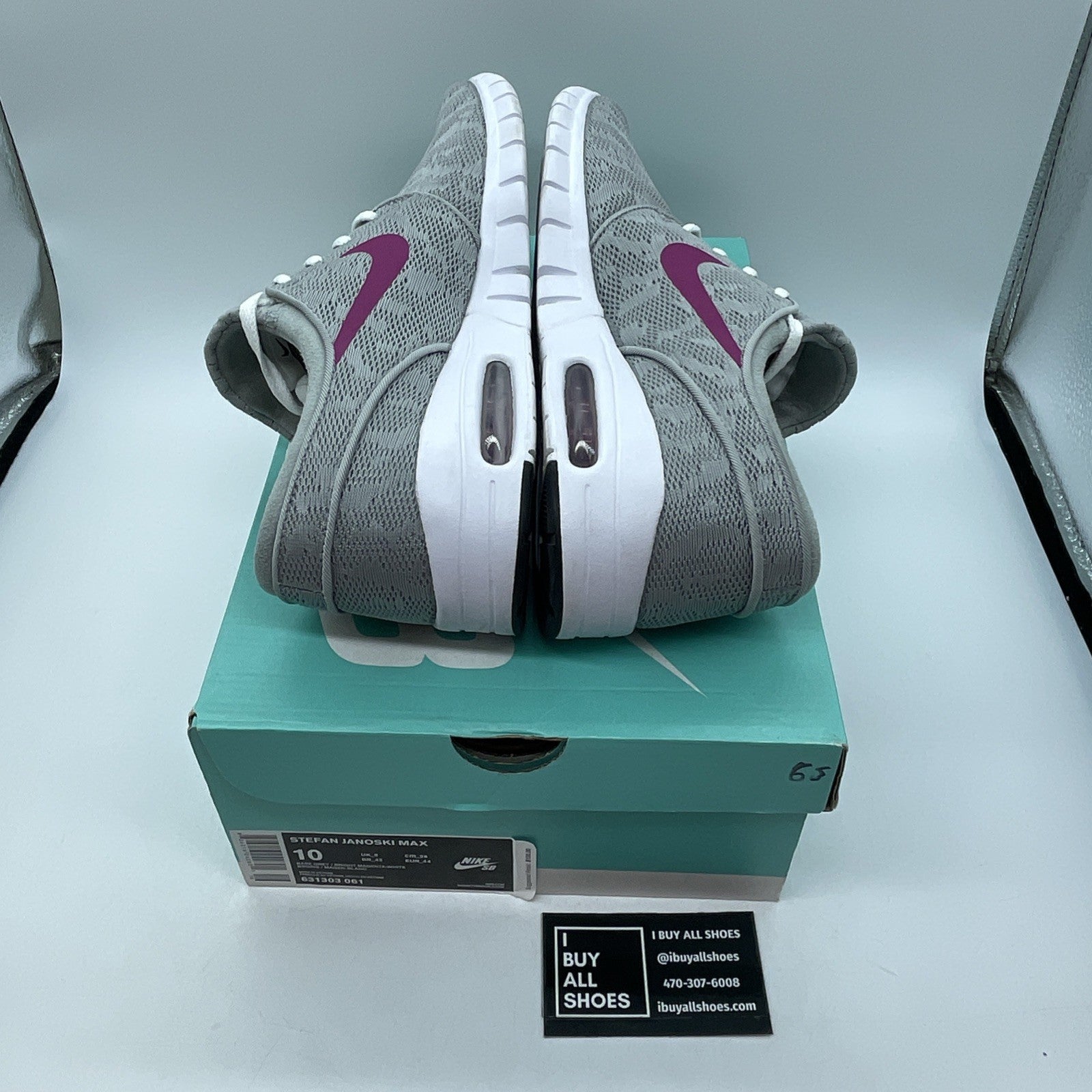 Size 10 - Nike Stefan Janoski Max Gray Purple Suede (631303-061)