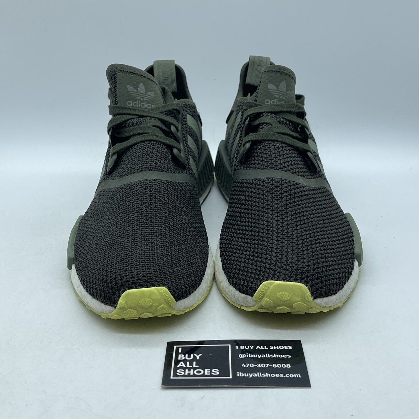 Size 13 - adidas NMD_R1 Night Cargo Green White Suede Leather (CQ2414)