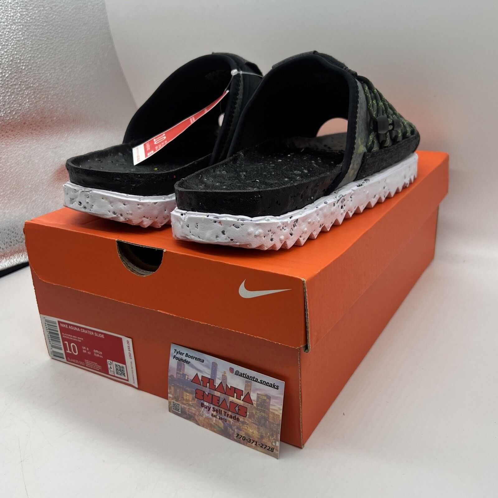 Nike Asuna Crater Slide SE Size 10 Black Grey White Unisex Sandal Slip DJ4629002