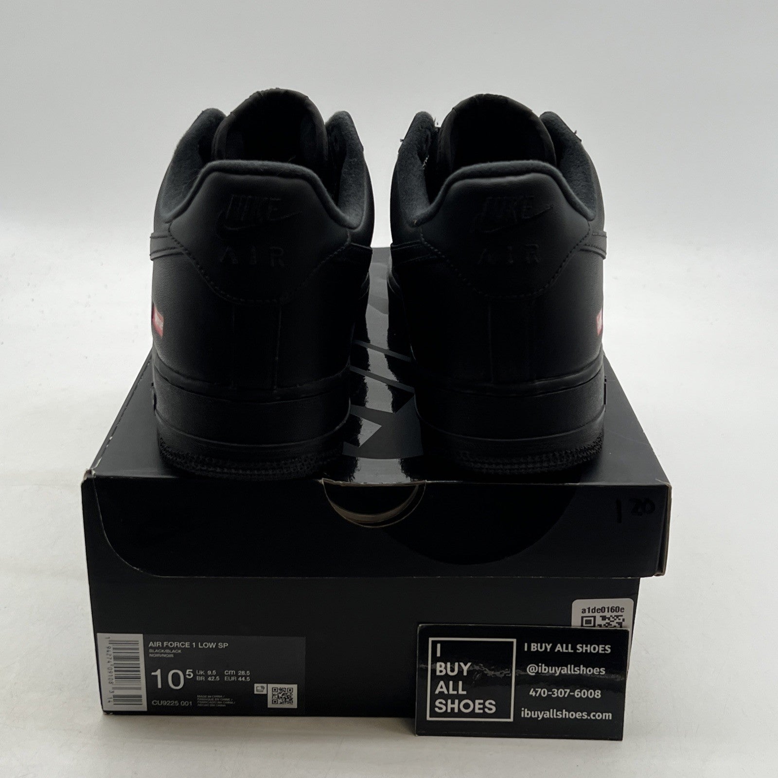 Size 10.5 - Nike Air Force 1 Low x Supreme Box Logo - Black (CU9225-001)