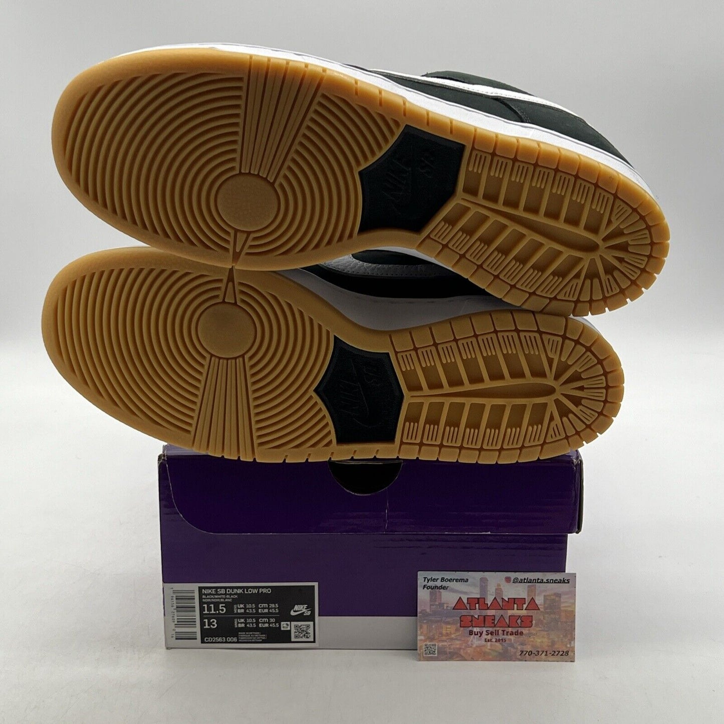 Size 11.5 - Nike Dunk Low SB Black Gum Suede White Gum (CD2563-006)