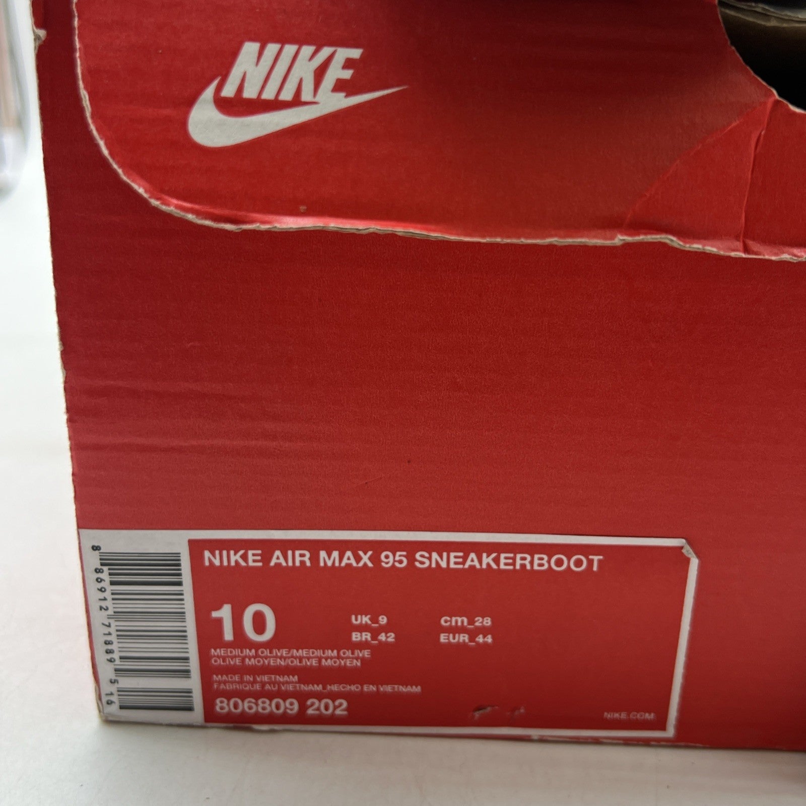 Size 10 - Nike Air Max 95 Sneakerboot Medium Olive (806809-202)