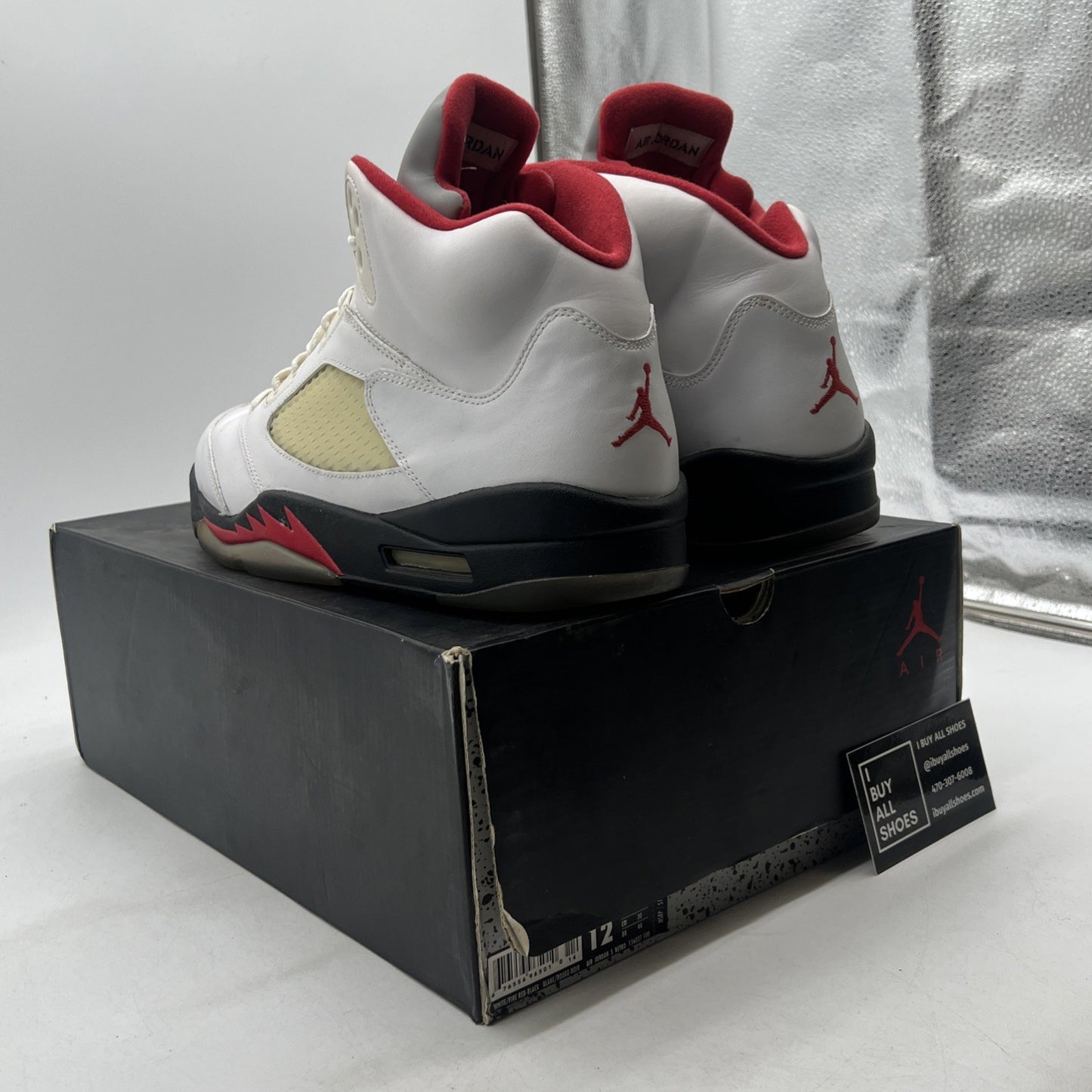 Size 12 - Air Jordan 5 Retro 2013 White Fire Red (136027-100)