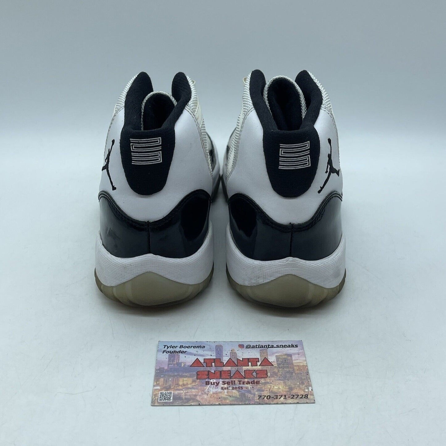 Size 7Y - Jordan 11 Retro Concord 2011 Black White Leather Suede (378038-107)