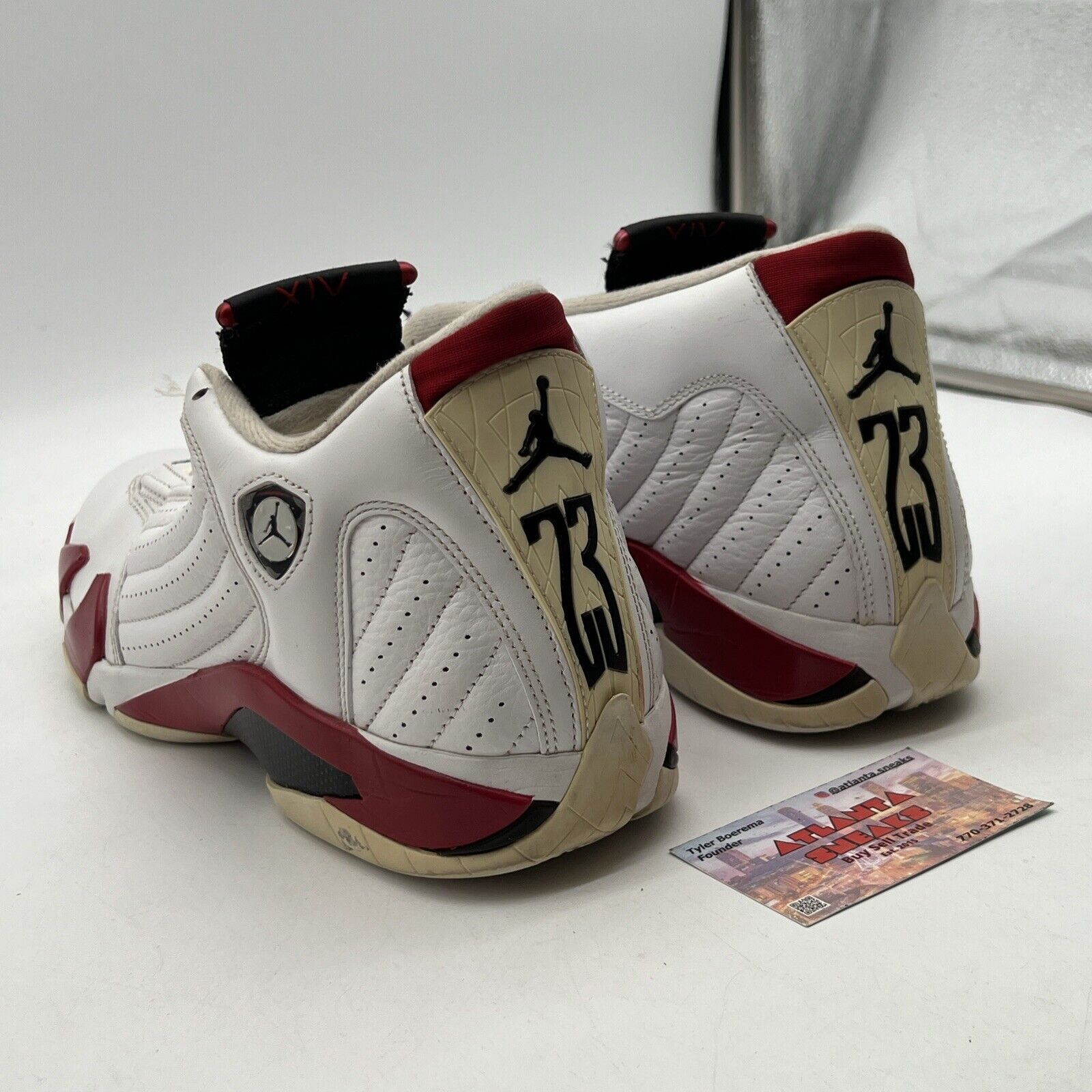 Size 11 - Air Jordan 14 Retro 2012 Candy Cane White Black Red Leather 487471-101