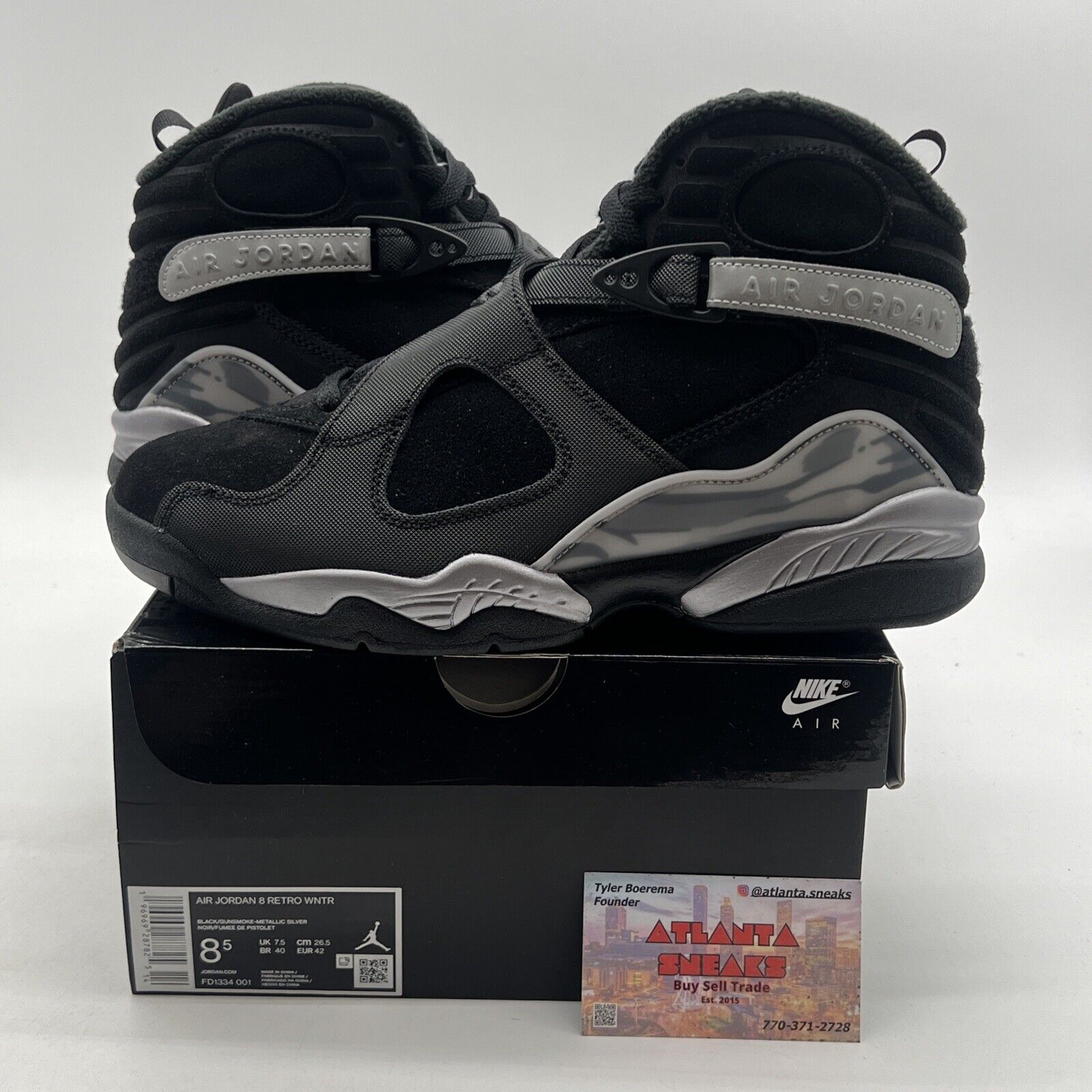 Size 8.5 - Air Jordan 8 Retro Winterized Gunsmoke (FD1334-001)