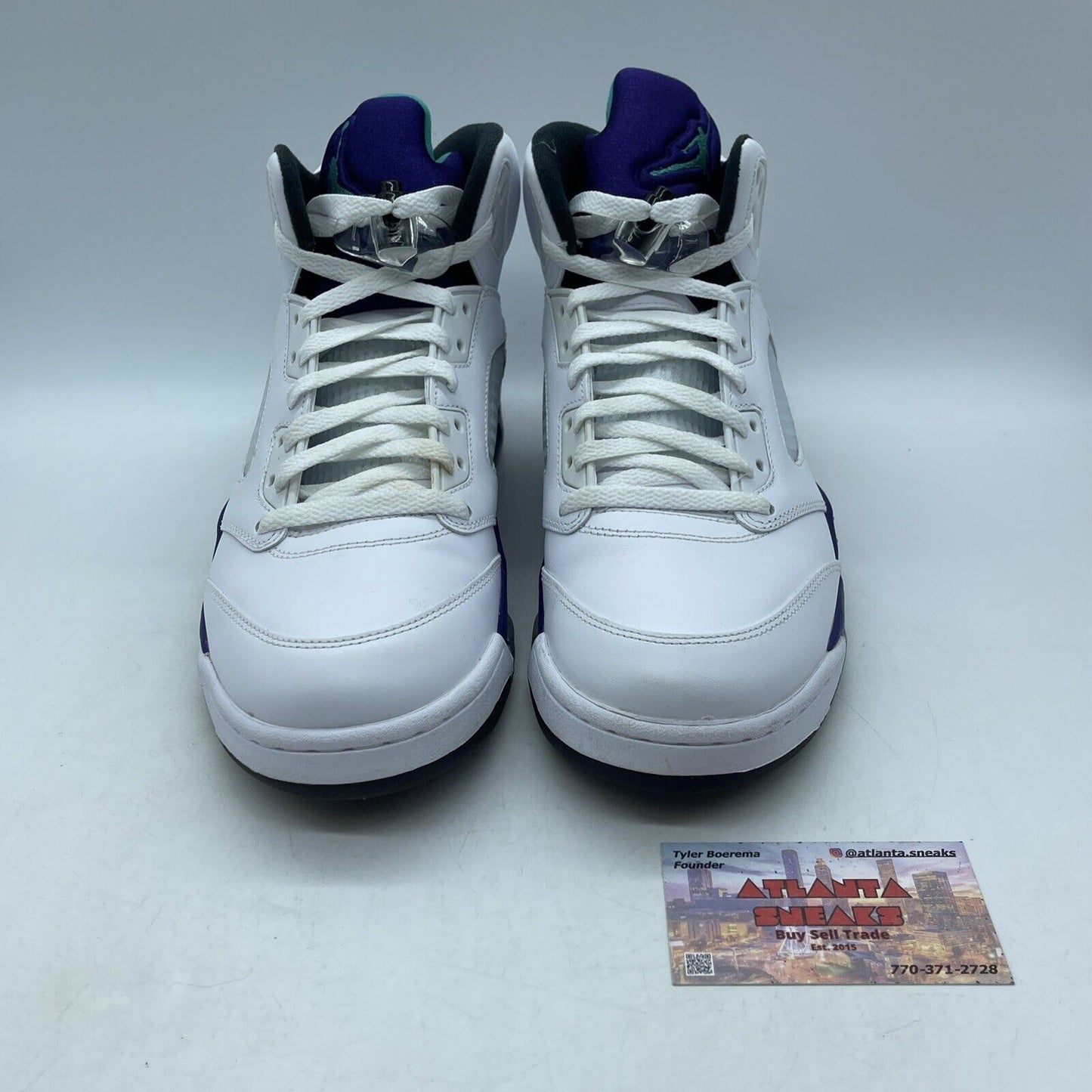 Size 10 - Jordan 5 Retro Grape 2013 White Blue Black Leather (136027-108)