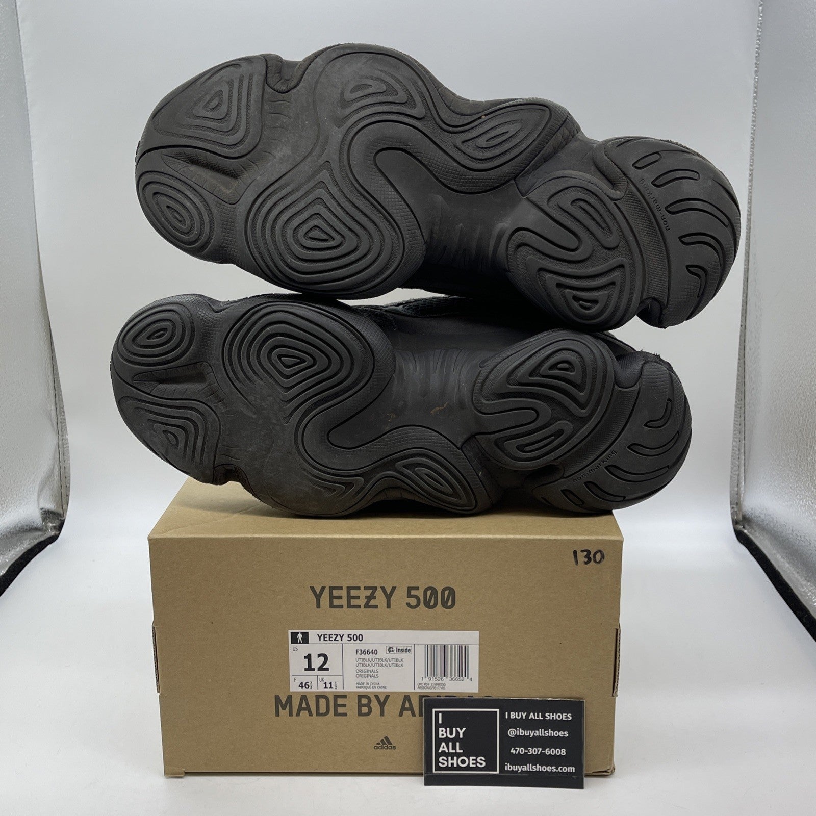 Size 12 - adidas Yeezy 500 Low Utility Black Suede Leather (F36640)