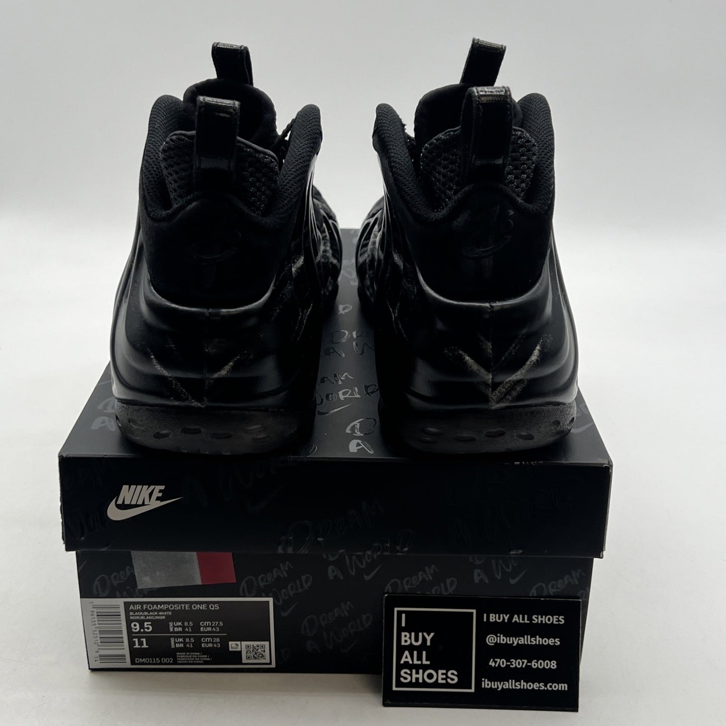Size 9.5 - Nike Air Foamposite One QS Dream A World - Black (DM0115-002)