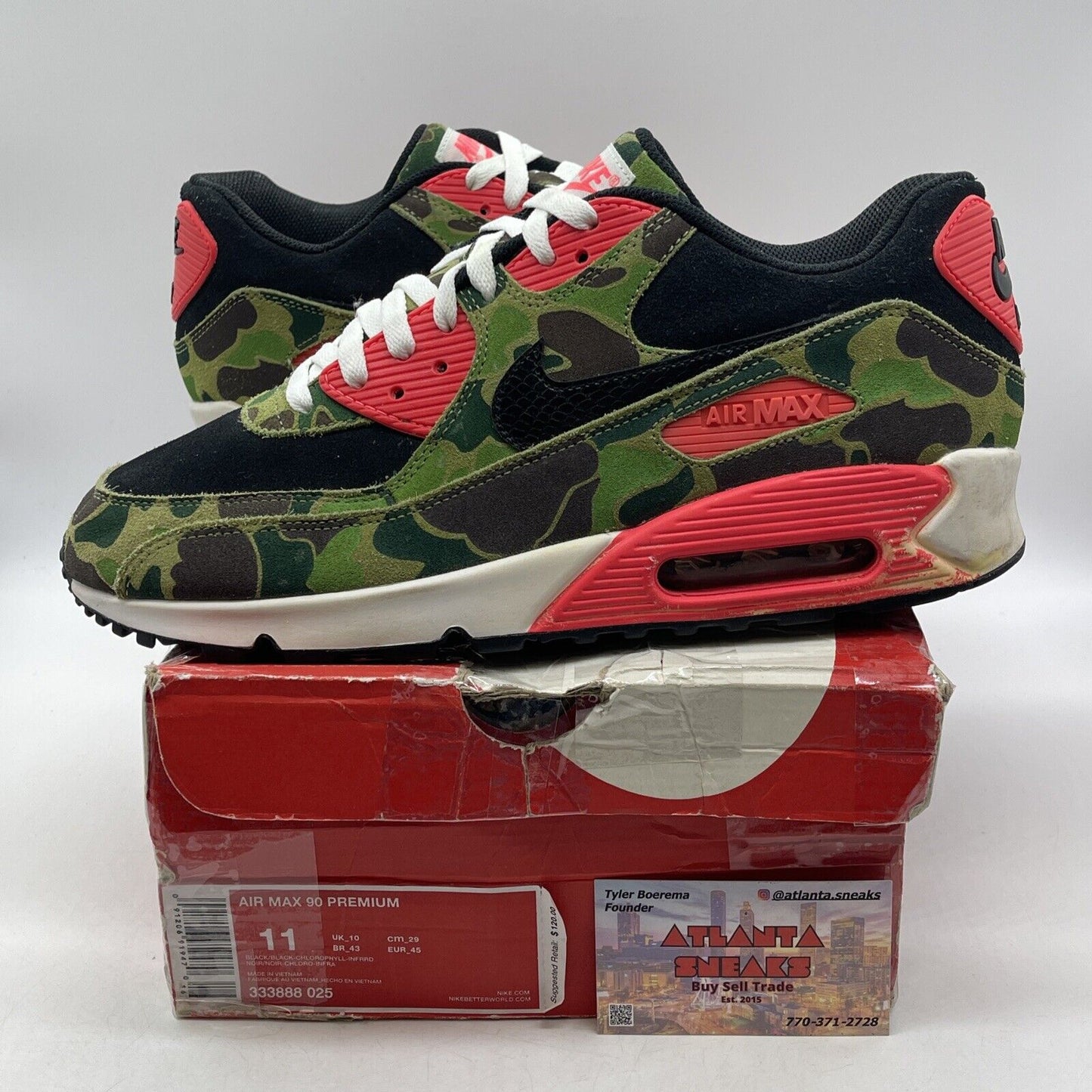 Size 11 - Nike Atmos x Air Max 90 Premium Duck Camo Suede Leather (333888-025)
