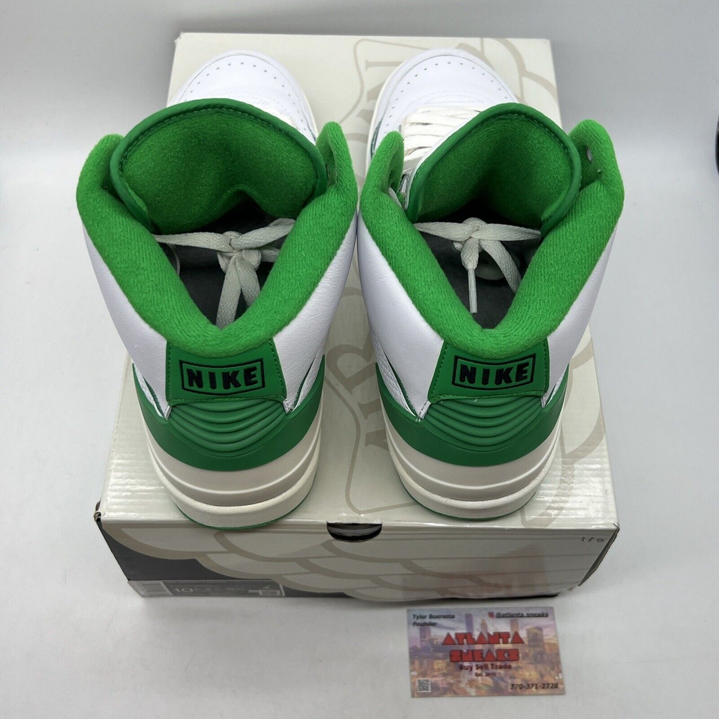 Size 10.5 - Jordan 2 Retro Lucky Green White Grey Leather (DR8884-103)