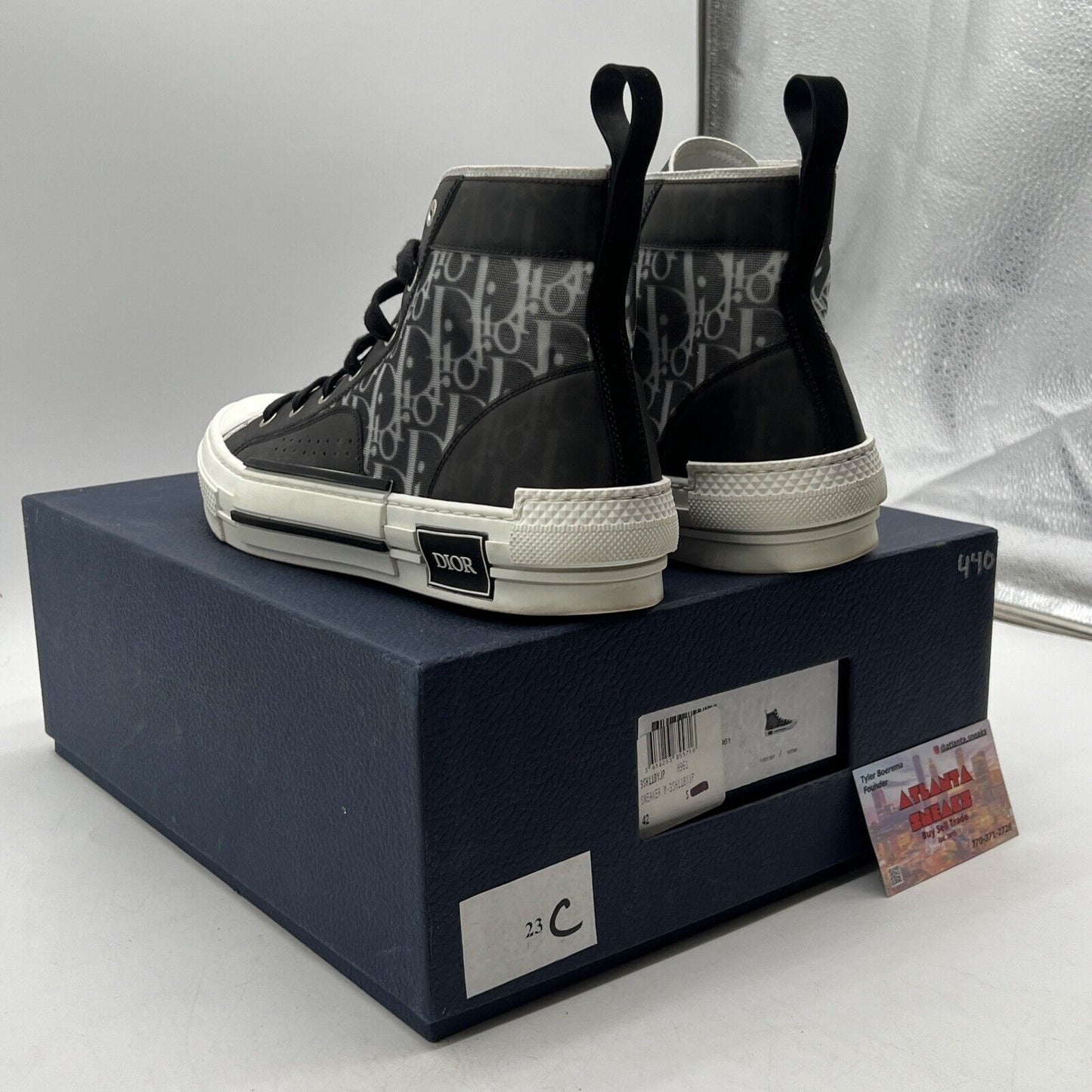 Size 9 - Dior B23 High Dior Oblique Black White (3SH118YJP)