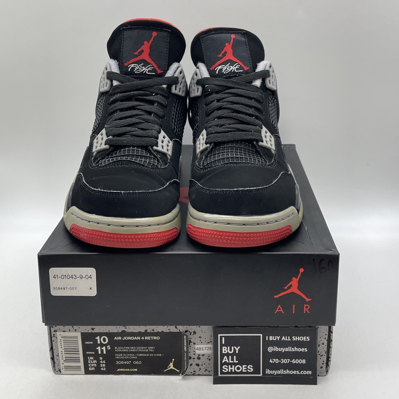 Size 10 - Air Jordan 4 Retro OG Mid Bred 2019 (308497-060)