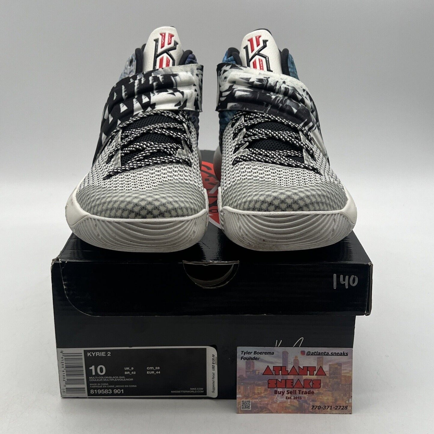 Size 10 - Nike Kyrie 2 Effect - Black White Blue (819583-901)