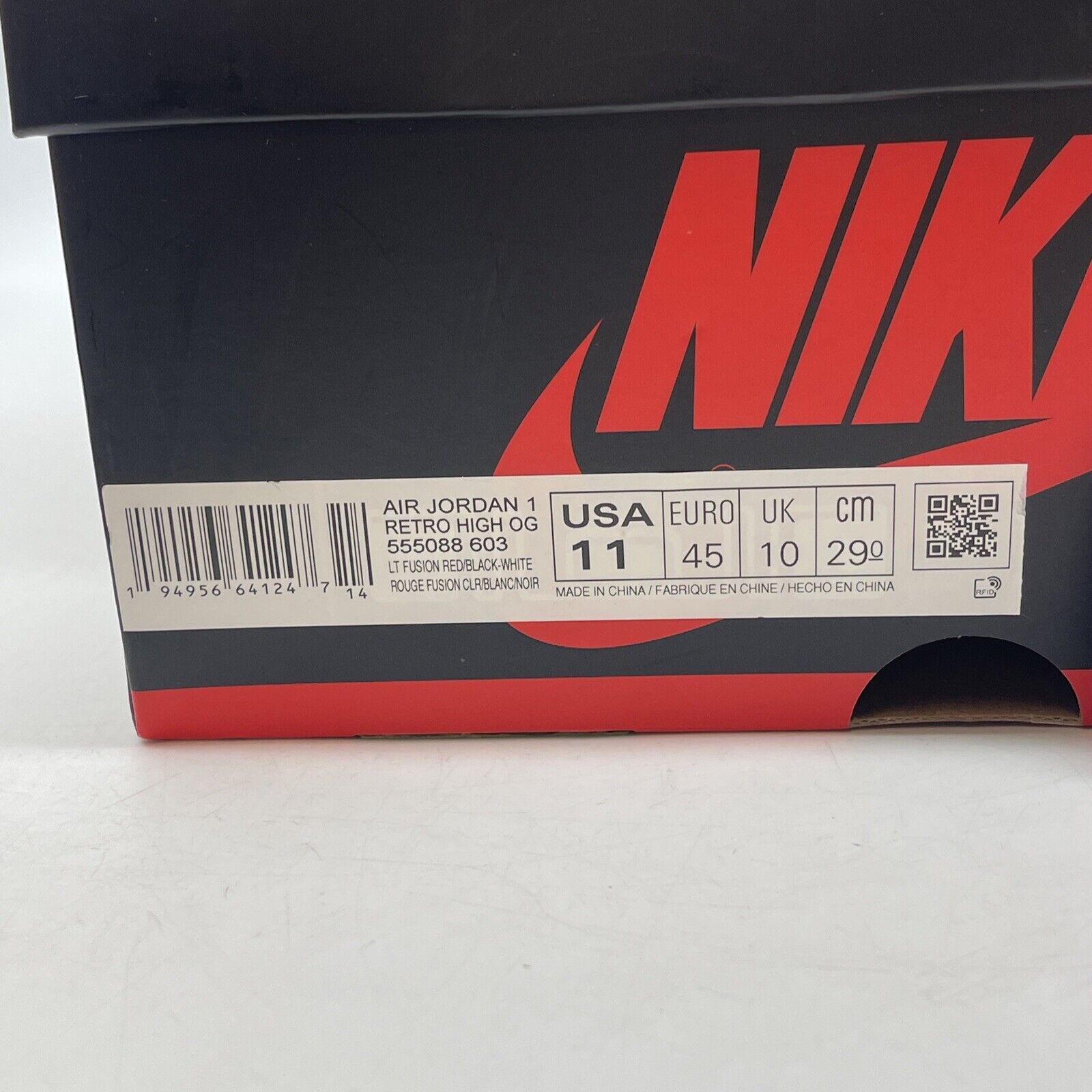 Size 11 - Jordan 1 Retro High OG Light Fusion Red 2021 Leather (555088-603)