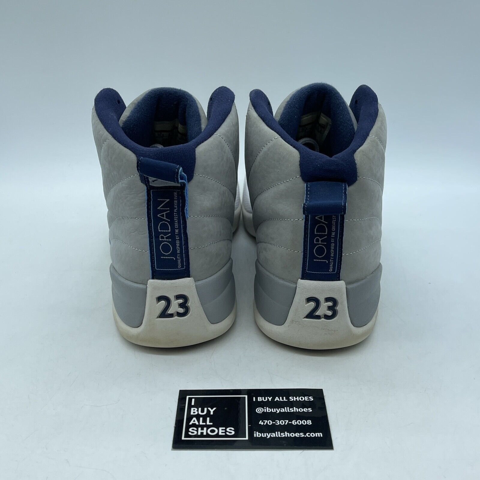 Size 10.5 - Air Jordan 12 Retro Grey University Blue Suede Leather (130690-007)