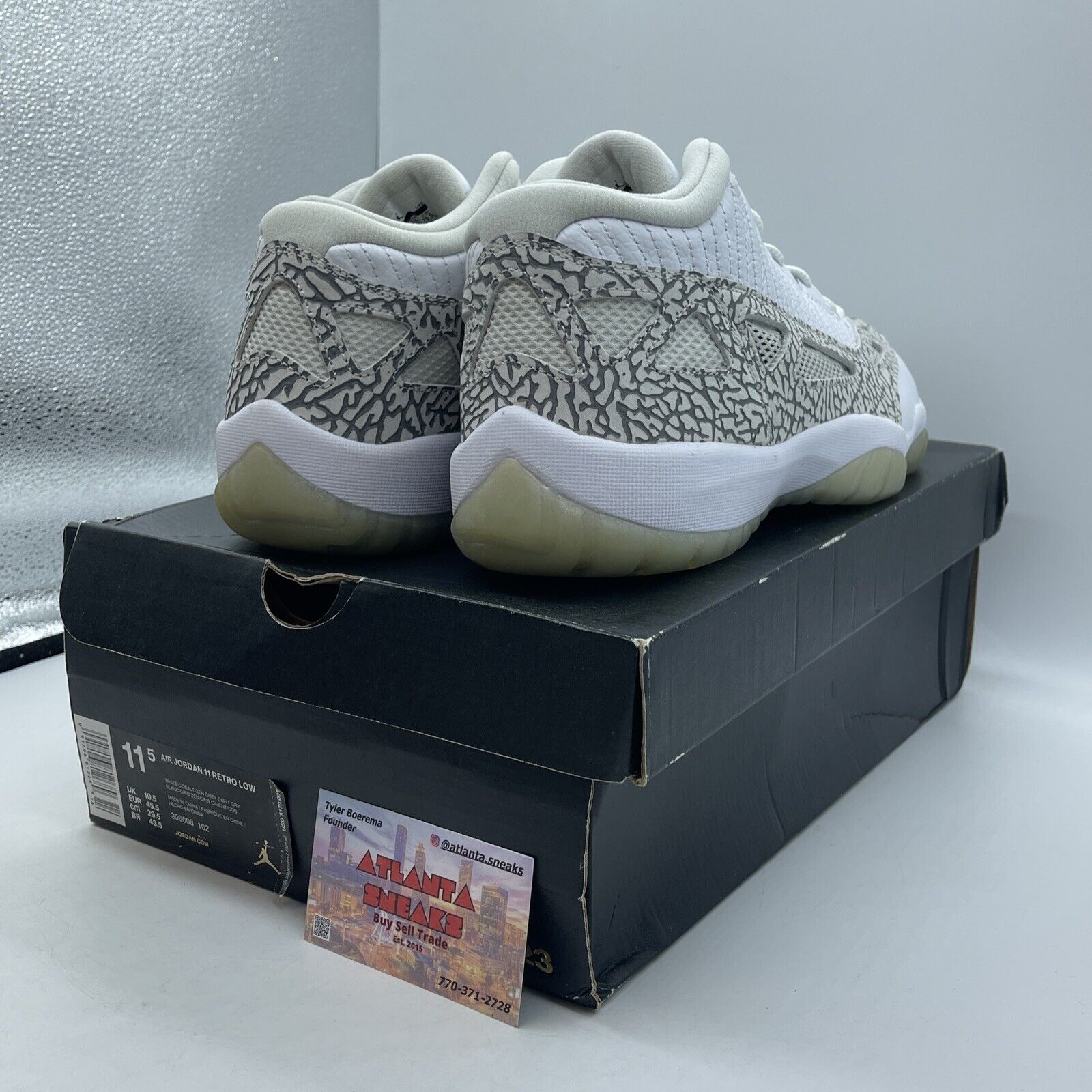 Size 11.5 - Air Jordan 11 Retro IE 2015 Low Cobalt White Suede (306008-102)