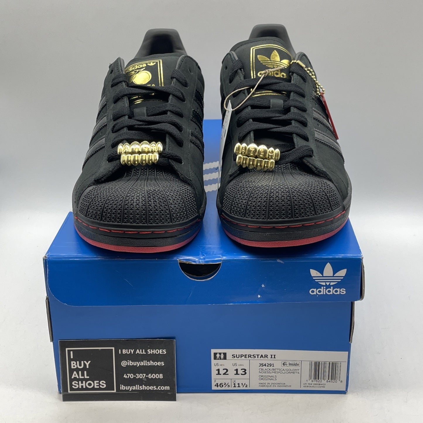Size 12 - adidas Superstar 404 Day Black Red Suede Leather (JS4291)