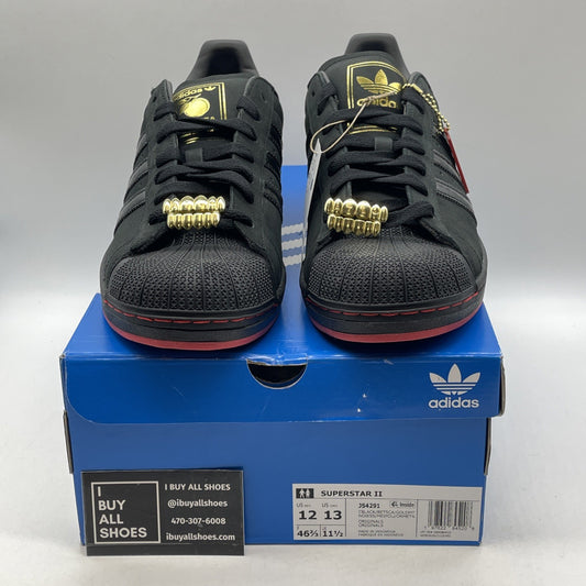 Size 12 - adidas Superstar 404 Day Black Red Suede Leather (JS4291)