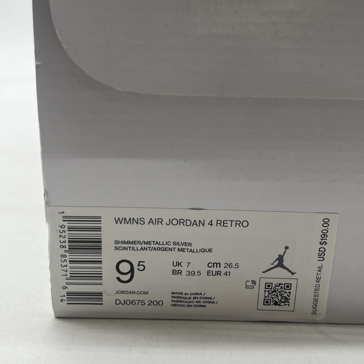 Size 9.5 - Air Jordan 4 Retro Shimmer W (DJ0675-200)