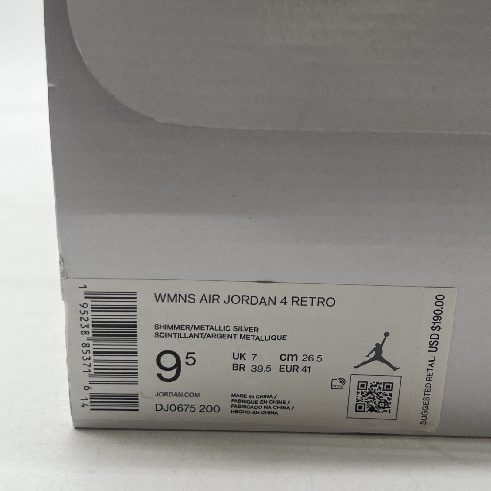 Size 9.5 - Air Jordan 4 Retro Shimmer W (DJ0675-200)