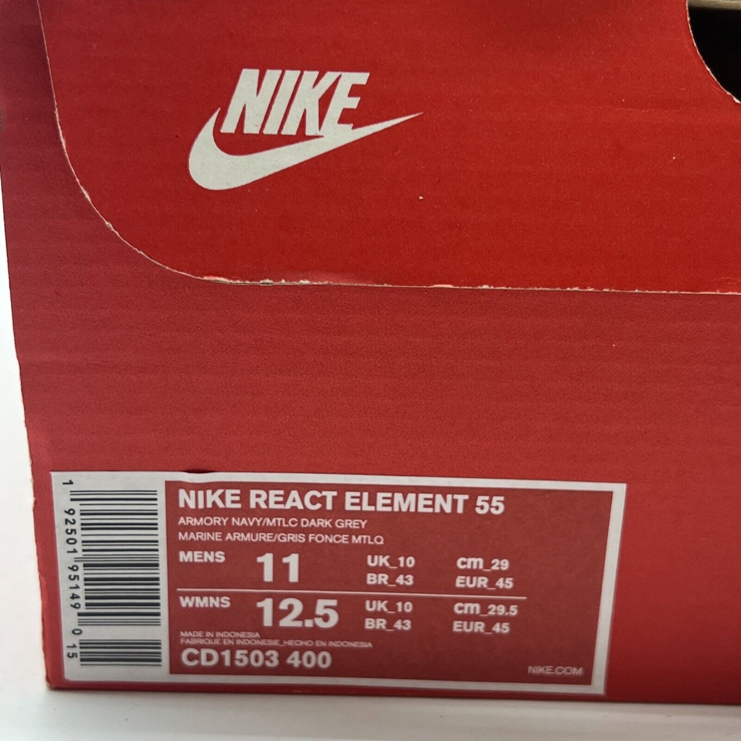 Size 11 - Nike React Element 55 Grid - Armory Navy (CD1503-400)