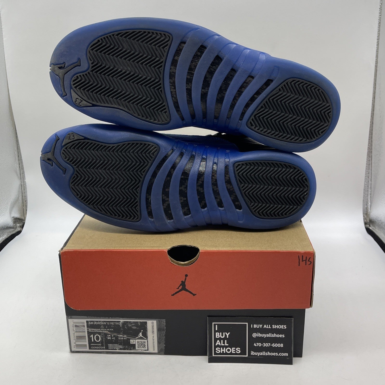 Size 10 - Air Jordan 12 Retro Game Royal Blue Black Suede Leather (130690-014)