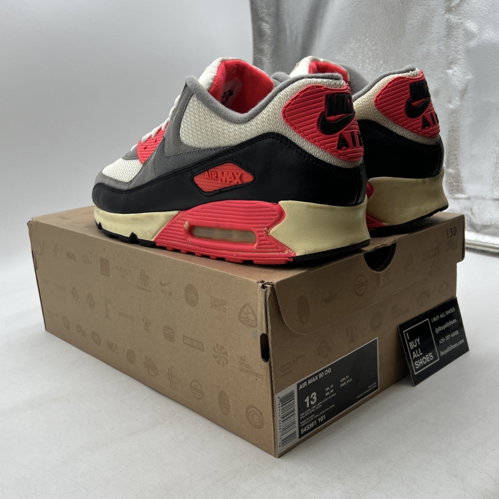 Size 13 - Nike Air Max 90 OG Vintage 2013 Infrared (543361-161)