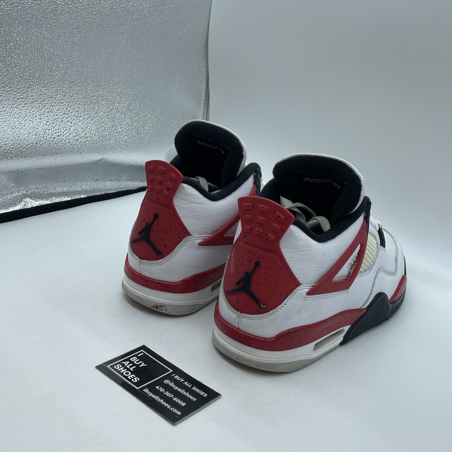 Size 11 - Air Jordan 4 Retro Mid Red Cement White Black Leather (DH6927-161)