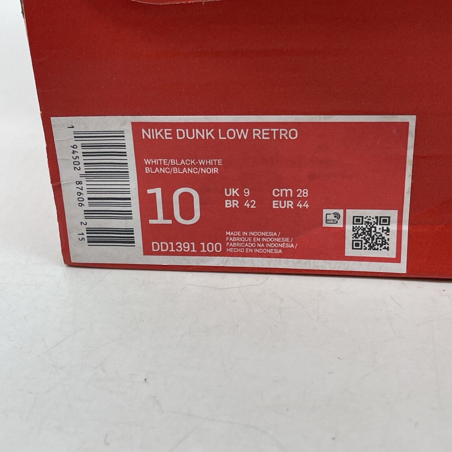 Size 10 - Nike Dunk Low Black White Suede Leather (DD1391-100)