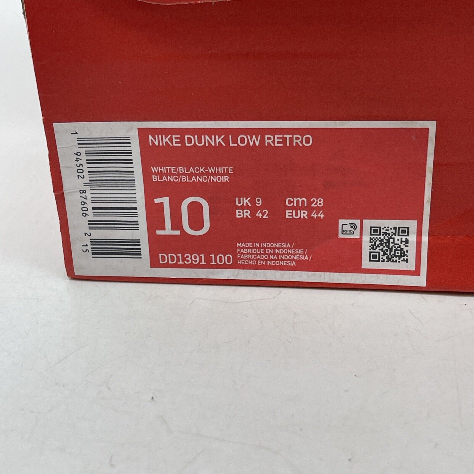 Size 10 - Nike Dunk Low Black White Suede Leather (DD1391-100)