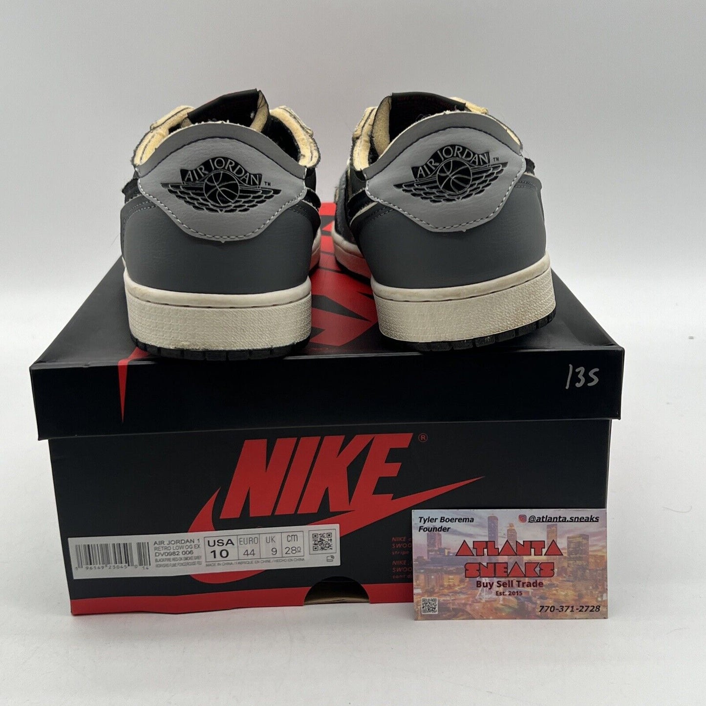 Size 10 - Jordan 1 Retro Low OG EX Dark Smoke Gray 2022 (DV0982-006)