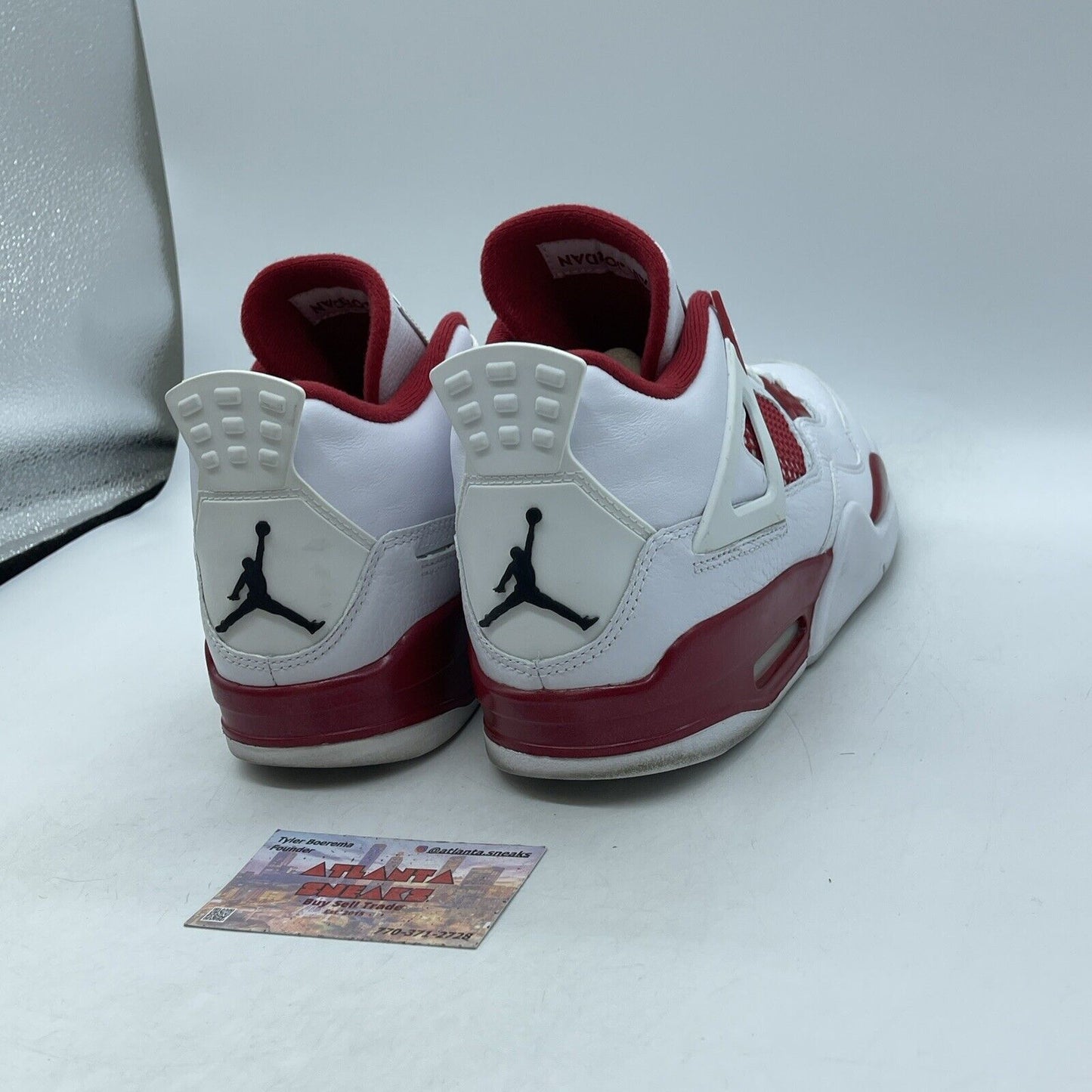 Size 10 - Jordan 4 Retro alternate 89 2016 White Red Leather (308497-106)