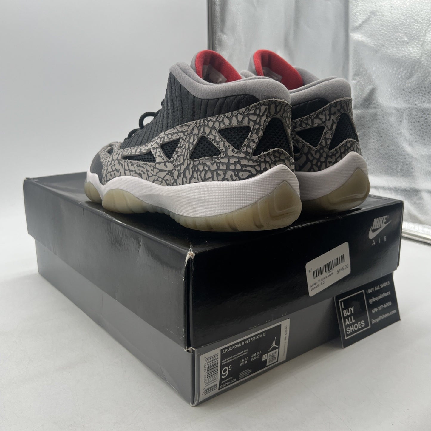 Size 9.5 - Air Jordan 11 Retro IE Low Black Cement (919712-006)
