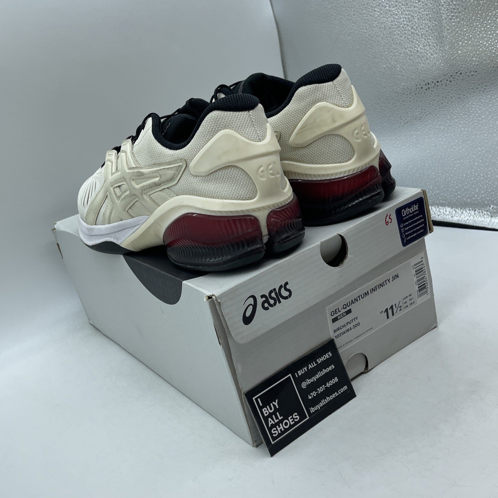 Size 11.5 - Asics Gel Quantity Infinity Jin Heel Red Black Cream (1021A184)