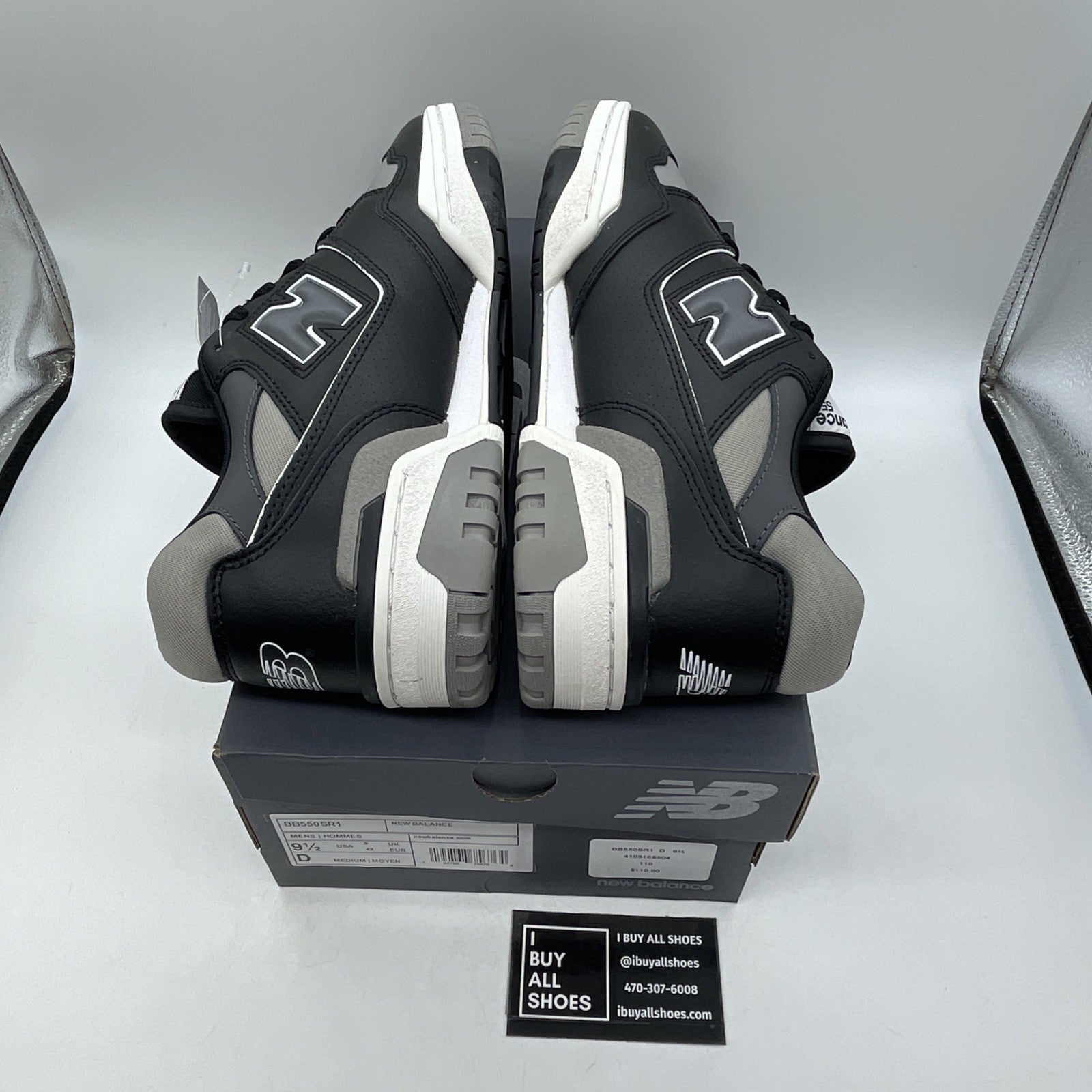 Size 9.5 - New Balance 550 Grey Black Leather (BB550SR1)