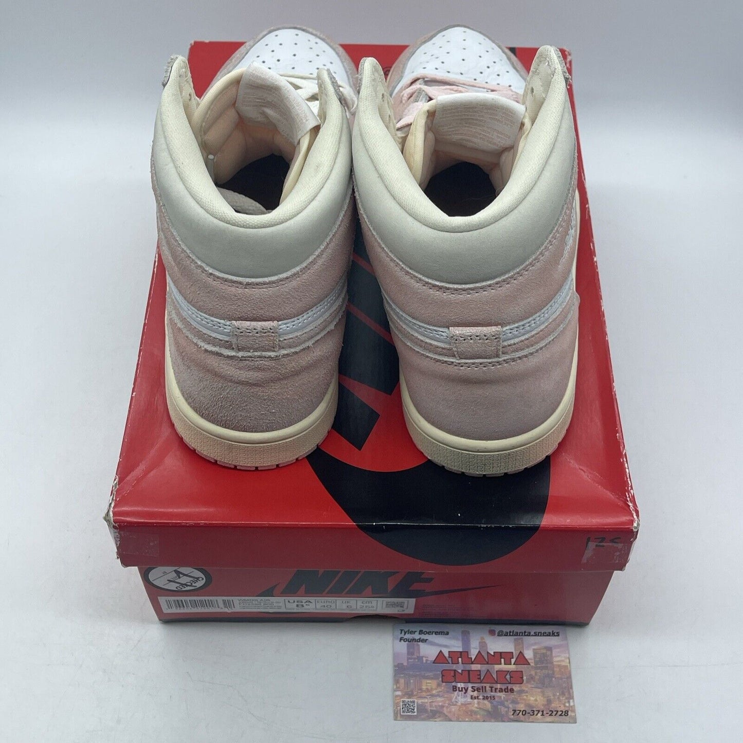 Size 8.5W- Air Jordan 1 Retro OG High Washed Pink White Suede (FD2596-600)