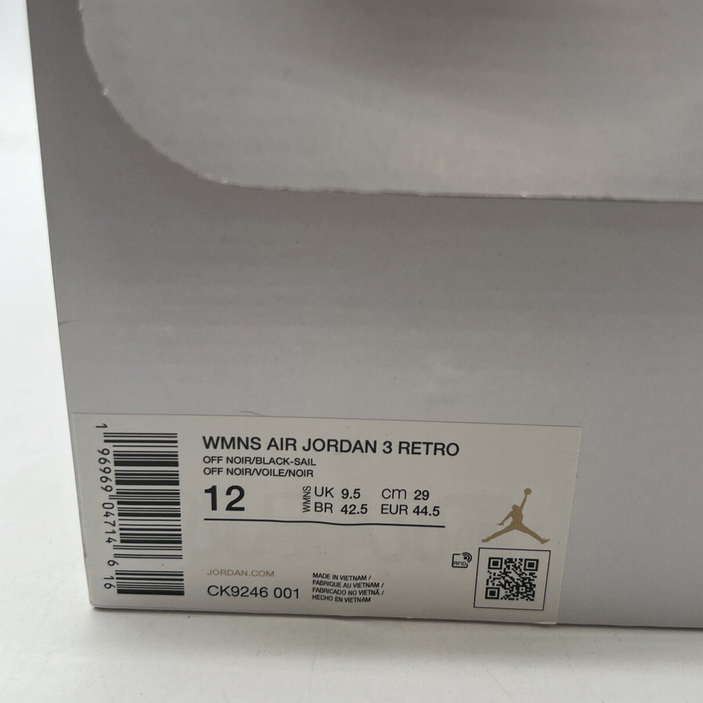 Size 12W - Air Jordan 3 Retro Off Noir W (CK9246-001)
