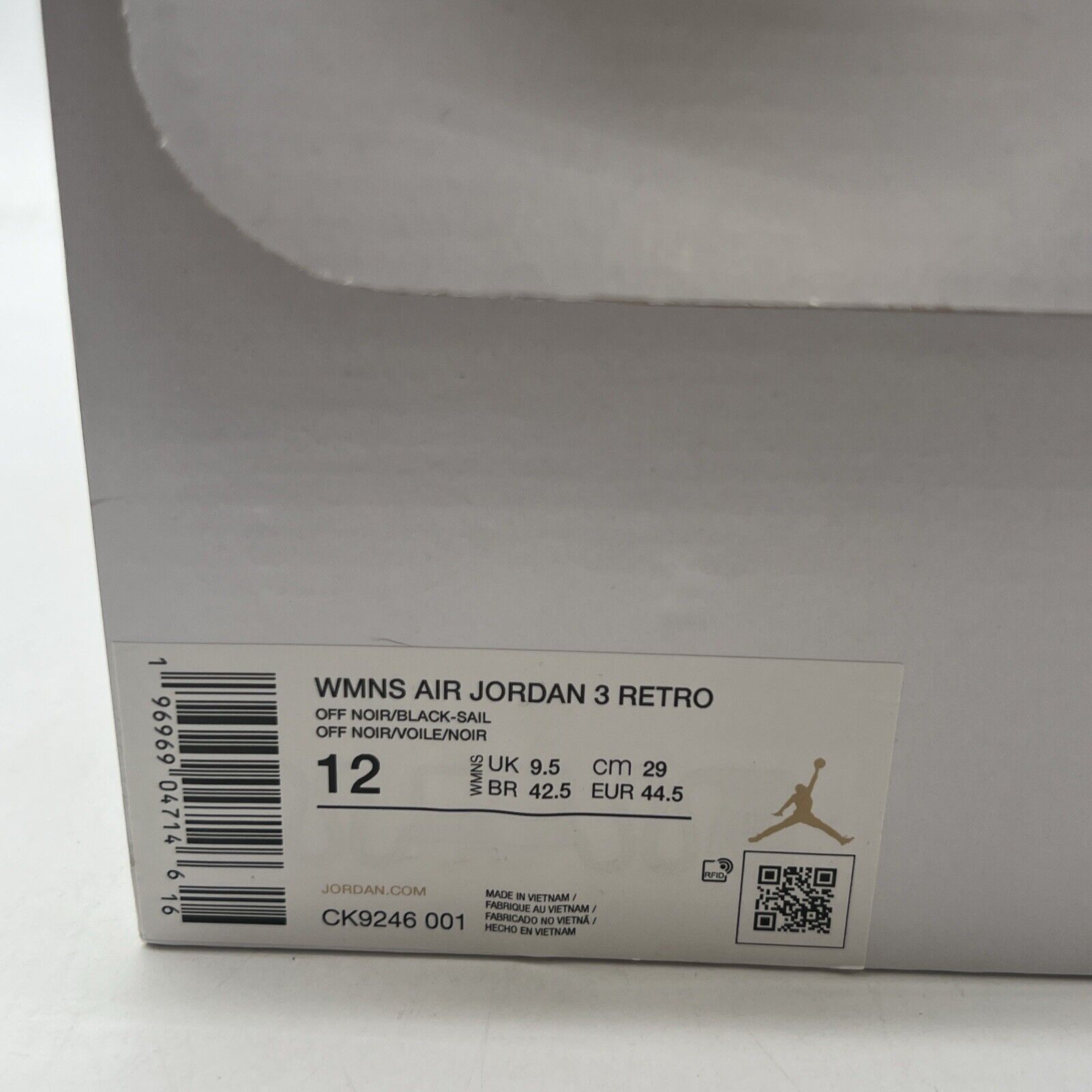 Size 12W - Air Jordan 3 Retro Off Noir W (CK9246-001)