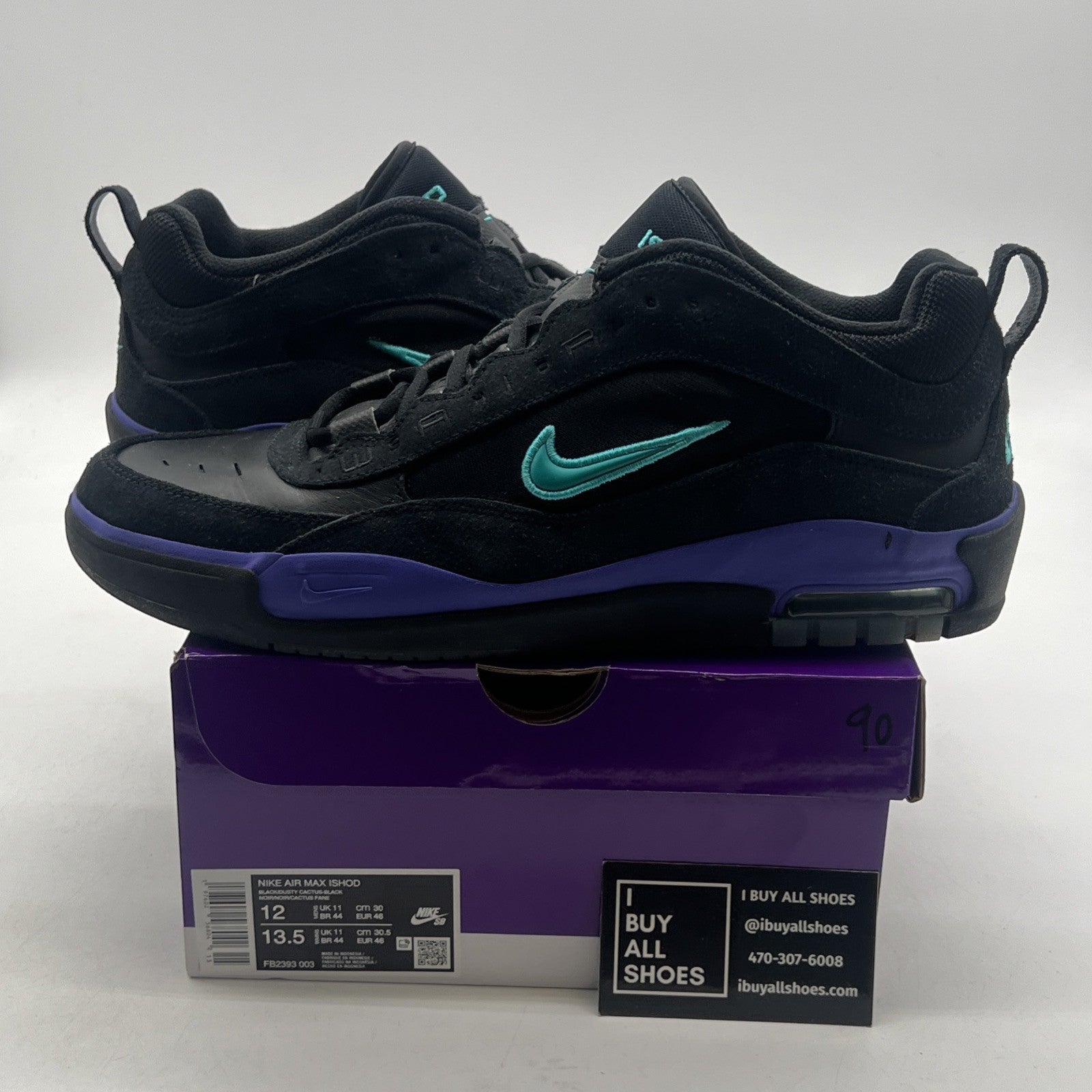 Size 12 - Nike Air Max Ishod Wair SB Black Grape (FB2393-003)