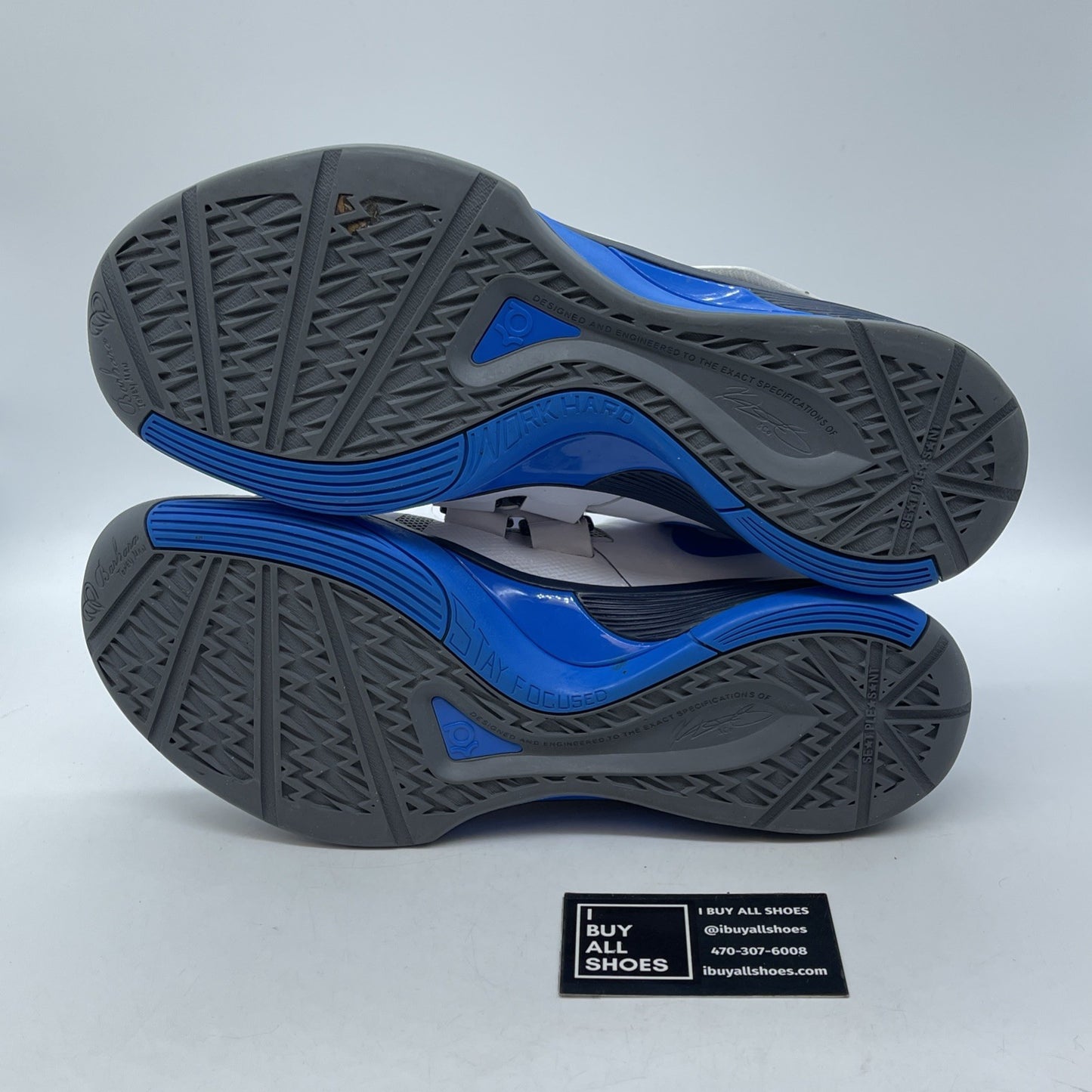 Size 13 - Nike Zoom KD 4 White Photo Blue Grey Leather (473679-100)