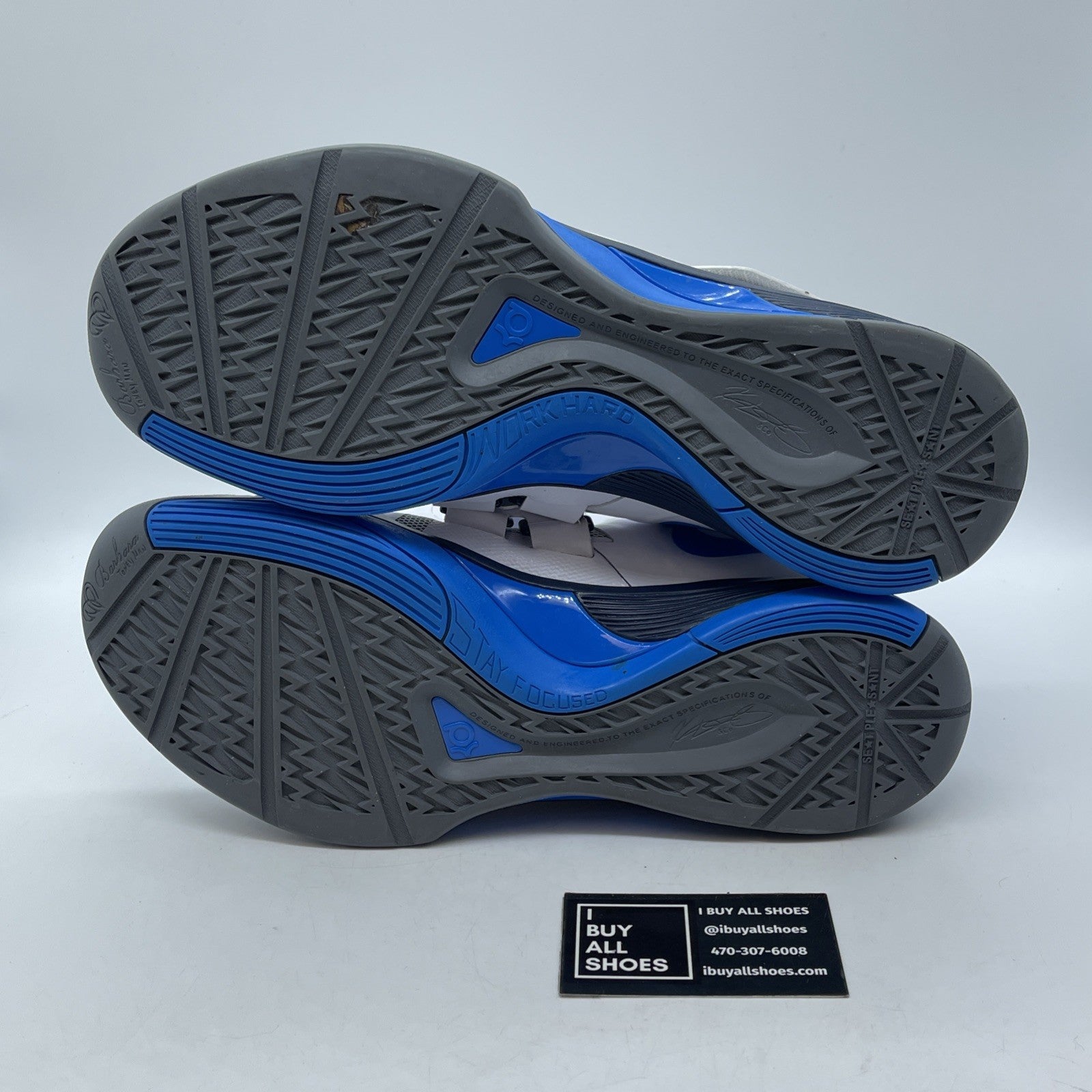 Size 13 - Nike Zoom KD 4 White Photo Blue Grey Leather (473679-100)