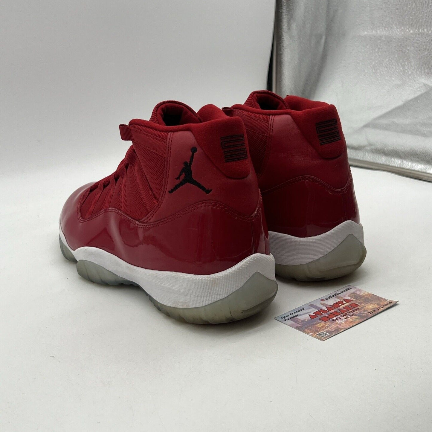 Size 12 - Jordan 11 Retro High Win Like '96 Black Red White Leather (378037-623)