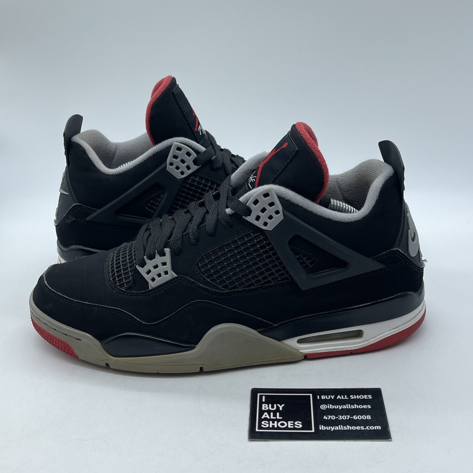 Size 11 - Jordan 4 Retro OG Mid Bred 2019 Black Grey Suede (308497-060)