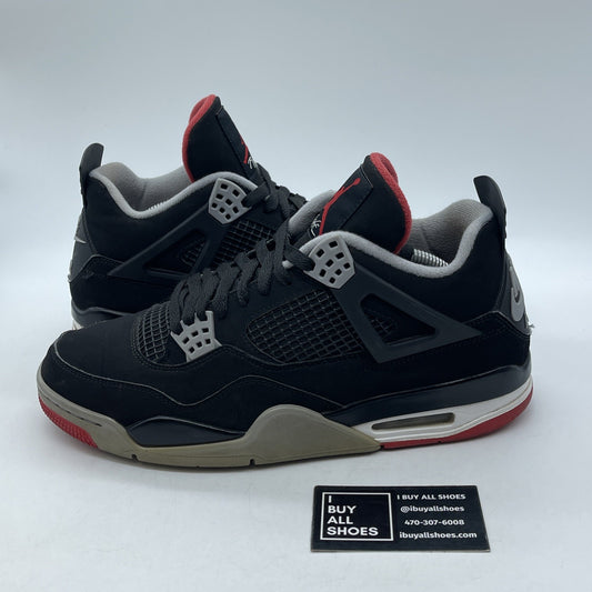 Size 11 - Jordan 4 Retro OG Mid Bred 2019 Black Grey Suede (308497-060)