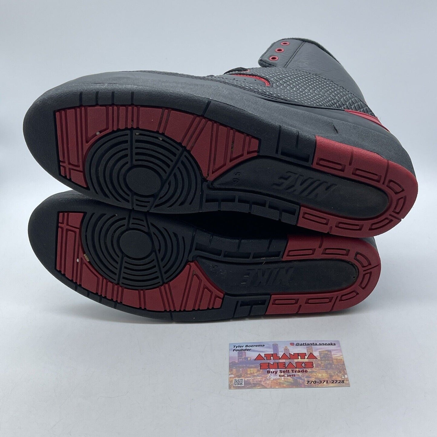 Size 9.5 - Air Jordan 2 Retro Alternate 87 Black Red Leather (834274-001)