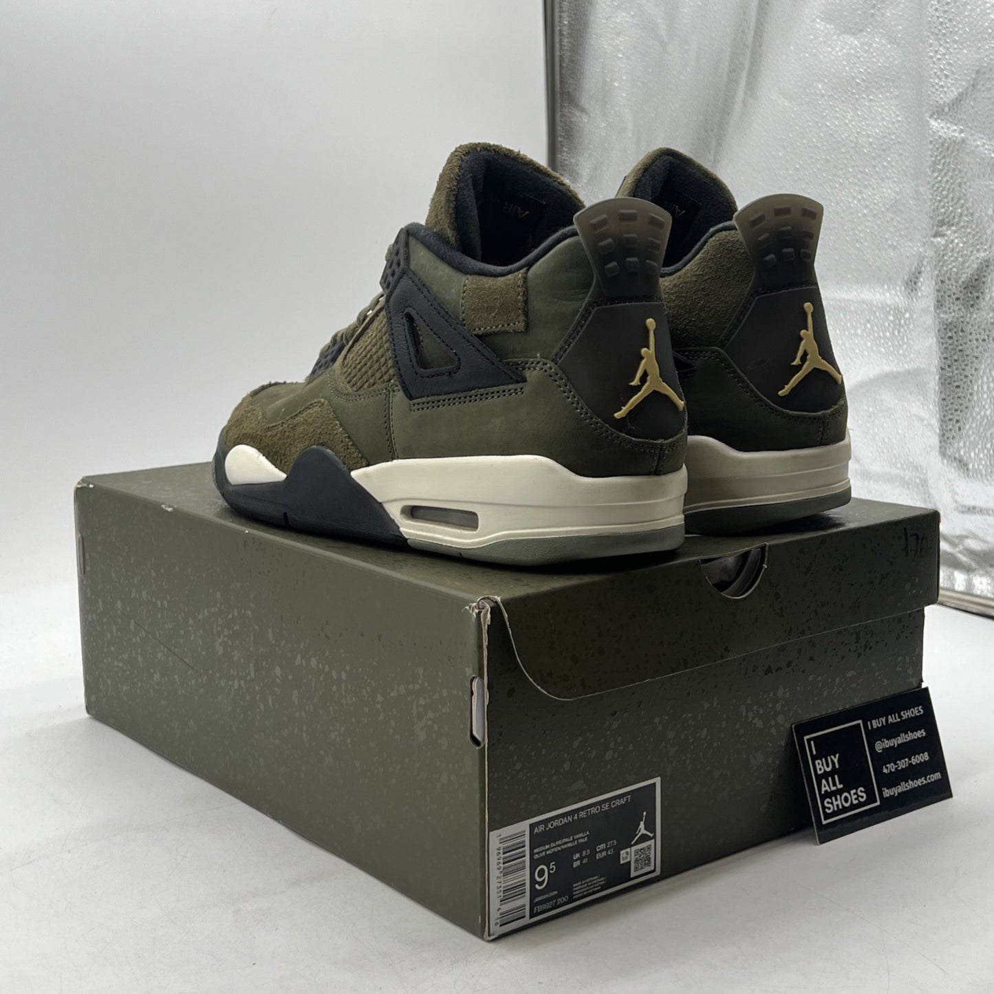Size 9.5 - Air Jordan 4 SE Retro Low Craft - Olive (FB9927-200)