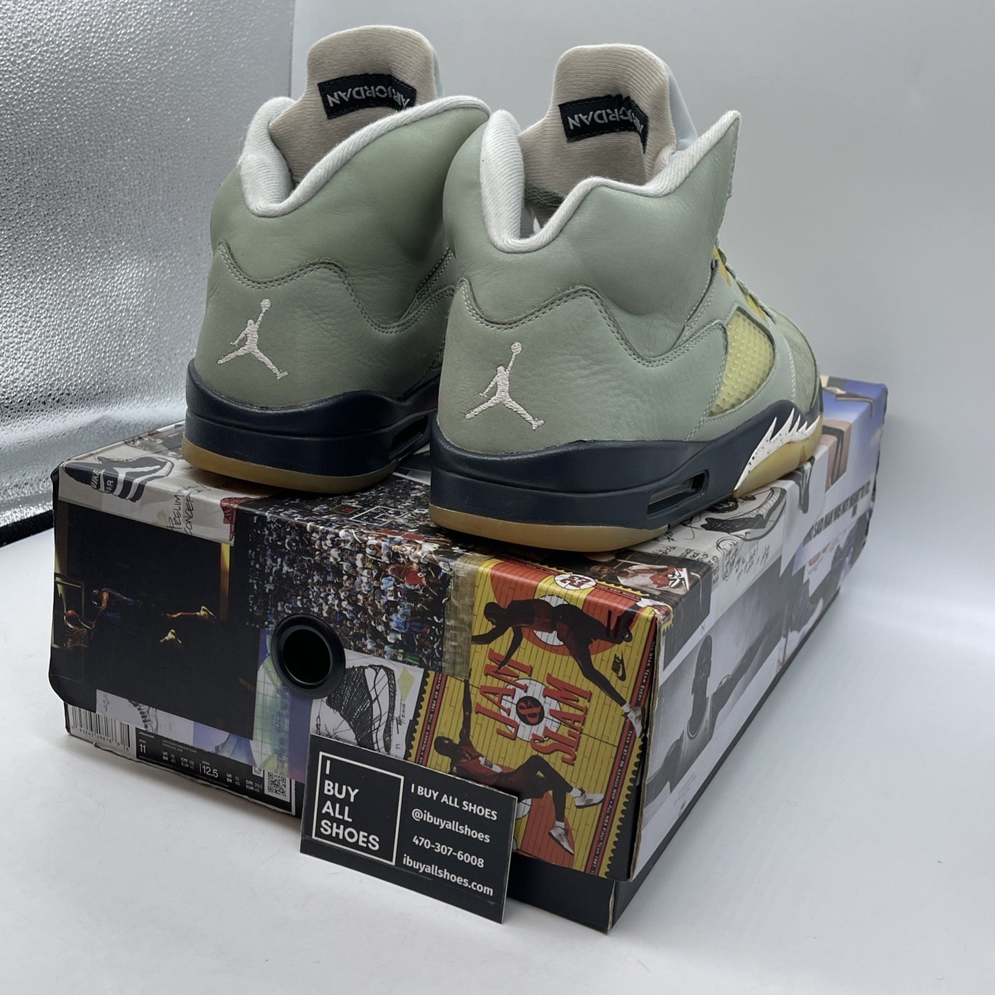 Size 11 - Jordan 5 JADE HORIZON Green Black Suede (DC7501-300)